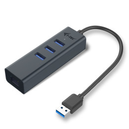 i-tec Metal U3METALG3HUB hub de interface USB 3.2 Gen 1 (3.1 Gen 1) Type-A 5000 Mbit s Cinzento