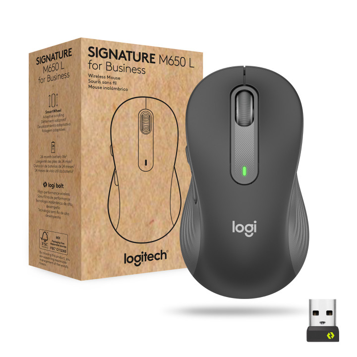 Logitech Signature M650 for Business rato Mão direita RF Wireless + Bluetooth Ótico 4000 DPI