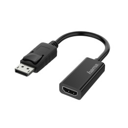 Hama 00200335 adaptador de cabo de vídeo DisplayPort HDMI Preto