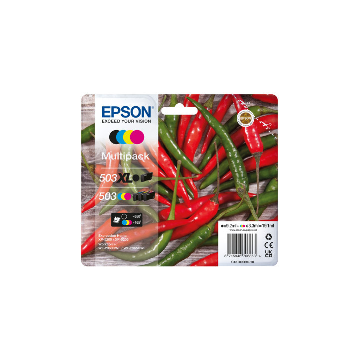 Epson 503 XL tinteiro 4 unidade(s) Original Rendimento alto (XL) Preto, Ciano, Magenta, Amarelo