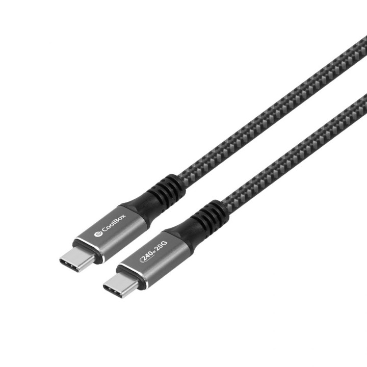 CoolBox COO-CAB-UC-240W cabo USB 1,2 m USB 3.2 Gen 2 (3.1 Gen 2) USB C Cinzento