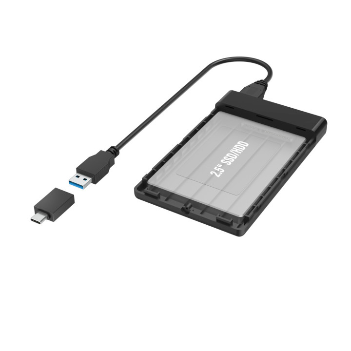 Hama 00200760 Caixa para Discos Rígidos Compartimento HDD SSD Preto 2.5"