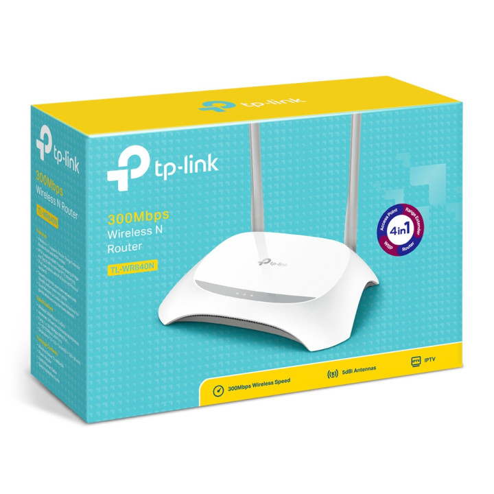 TP-Link TL-WR840N router sem fios Fast Ethernet Single-band (2,4 GHz) Cinzento, Branco