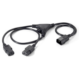 Equip 112210 cabo de energia Preto 1,6 m Acoplador C14 Dispositivo para ligar 2 x C13