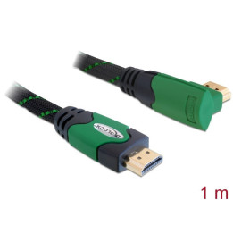Delock Cable High Speed HDMI with Ethernet – HDMI A male p/ HDMI A male angled 4K 1 m