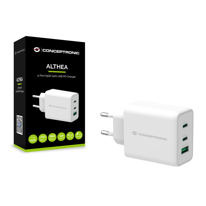 Conceptronic ALTHEA12W carregador de dispositivos móveis Universal Branco AC Carregamento rápido Interior