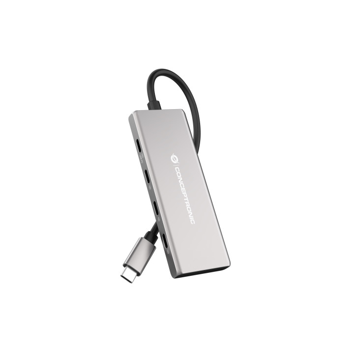 Conceptronic HUBBIES17G hub de interface USB 3.2 Gen 2 (3.1 Gen 2) Type-C 10000 Mbit s Cinzento