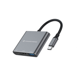Conceptronic DONN18G base & duplicador de portas Com fios USB 3.2 Gen 1 (3.1 Gen 1) Type-C Cinzento