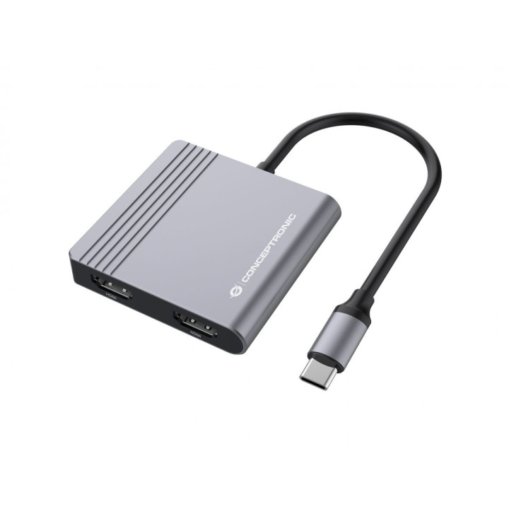 Conceptronic DONN13G base & duplicador de portas Com fios USB 3.2 Gen 1 (3.1 Gen 1) Type-C Cinzento