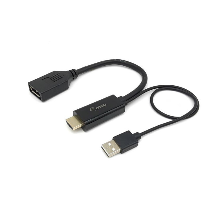 Equip 119039 adaptador de cabo de vídeo 0,15 m HDMI Type A (Standard) DisplayPort Preto