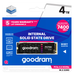 Goodram PX700 SSD SSDPR-PX700-04T-80 disco SSD M.2 4,1 TB PCI Express 4.0 3D NAND NVMe