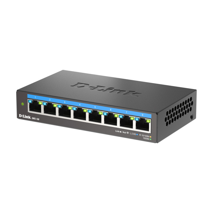 D-Link DMS-108 Não-gerido L2 2.5G Ethernet (100 1000 2500) Preto