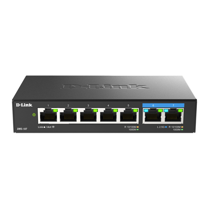 D-Link DMS-107 E switch de rede Não-gerido Gigabit Ethernet (10 100 1000) Preto