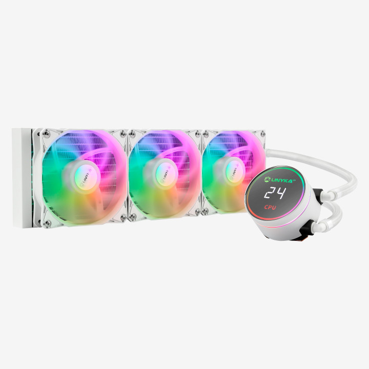 UNYKAch AquaStorm White 360 Processador Kit de arrefecimento líquido 12 cm Branco 1 unidade(s)