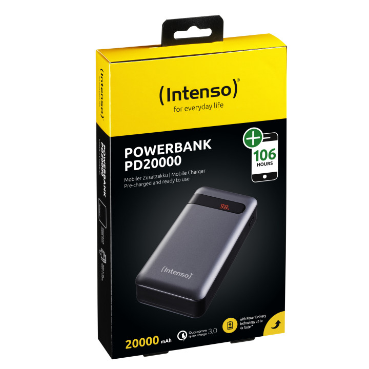 Intenso PD20000 Power Delivery Polímero de lítio (LiPo) 20000 mAh Antracite