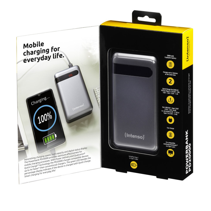 Intenso PD20000 Power Delivery Polímero de lítio (LiPo) 20000 mAh Antracite