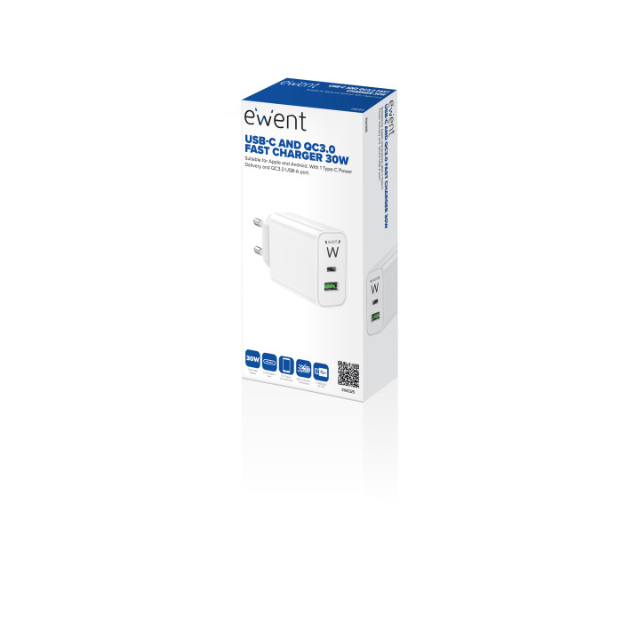 Ewent EW1325 carregador de dispositivos móveis Universal Branco AC Carregamento rápido Interior