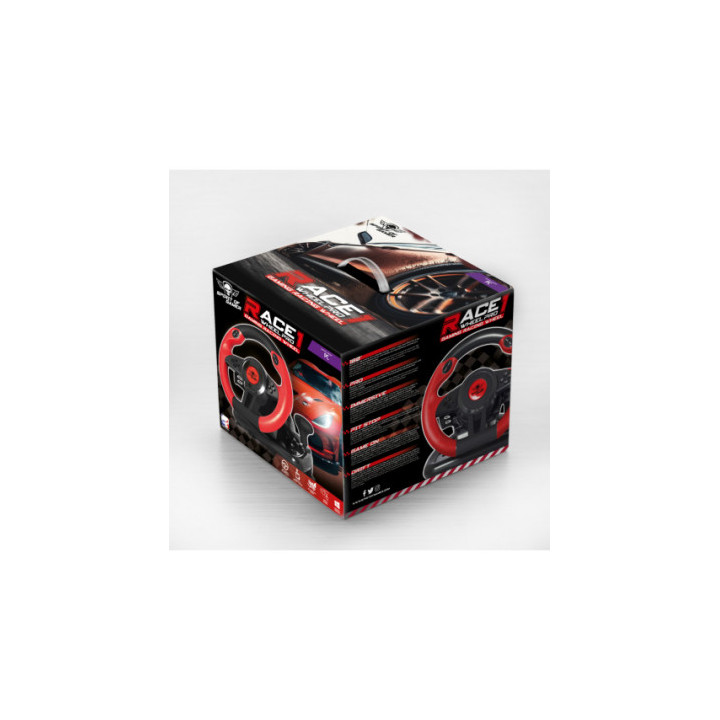 Spirit of Gamer Race Wheel Pro 1 Preto, Vermelho USB Volante + Pedais Analógico   Digital PC