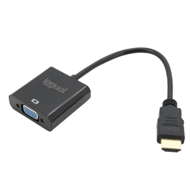 iggual IGG317303 adaptador de cabo de vídeo 0,2 m HDMI Type A (Standard) VGA (D-Sub) Preto