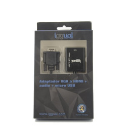 iggual IGG317297 adaptador de cabo de vídeo 0,25 m VGA (D-Sub) HDMI Preto
