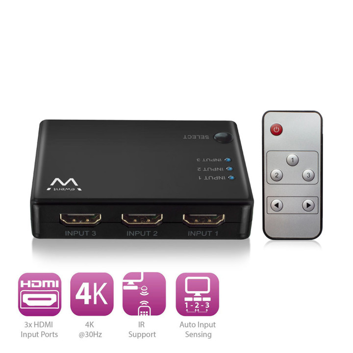Ewent EW3730 comutador de vídeo HDMI