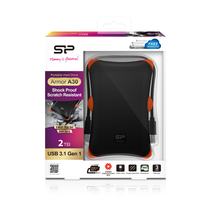 Silicon Power Armor A30 disco externo 2 TB Preto