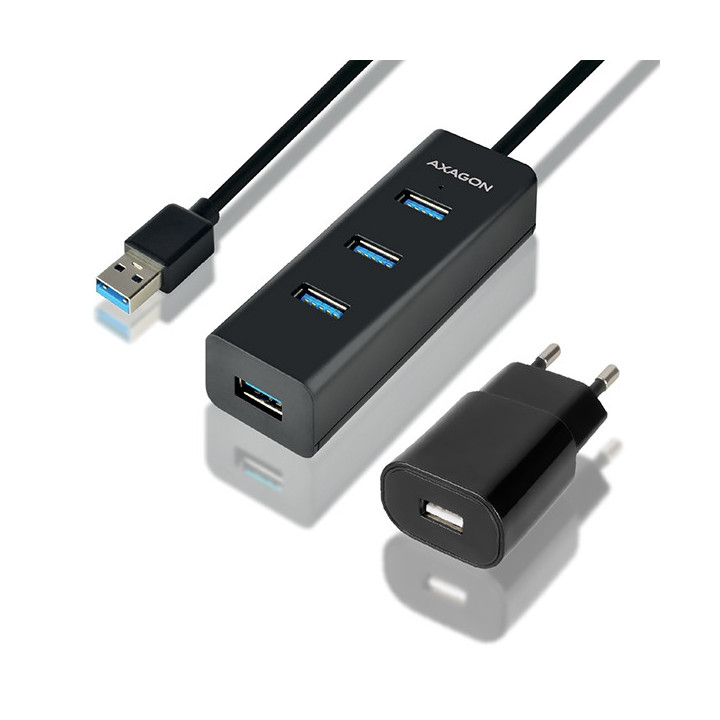 Axagon HUE-S2BP hub de interface USB 3.2 Gen 1 (3.1 Gen 1) Type-A 5000 Mbit s Preto