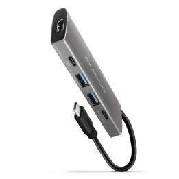 Axagon HMC-5G2 base & duplicador de portas USB 3.2 Gen 2 (3.1 Gen 2) Type-C Cinzento