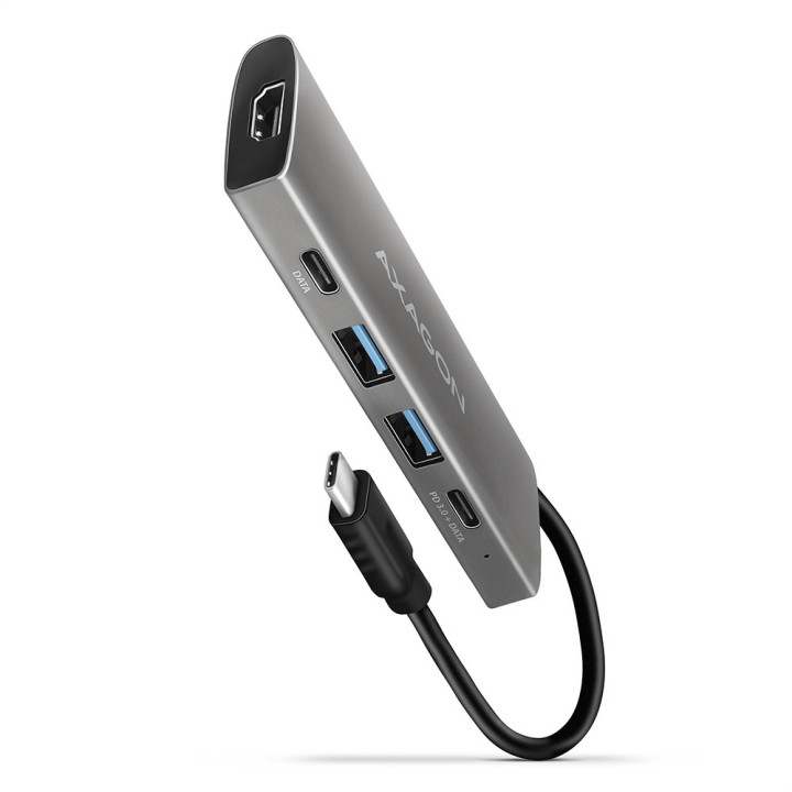 Axagon HMC-5G2 base & duplicador de portas USB 3.2 Gen 2 (3.1 Gen 2) Type-C Cinzento