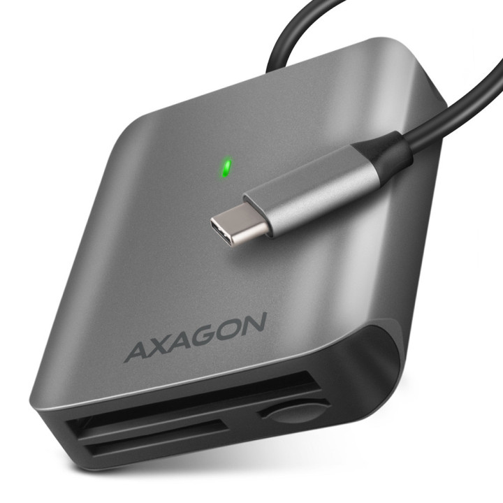 Axagon CRE-S3C leitor de cartões USB 3.2 Gen 1 (3.1 Gen 1) Type-C Cinzento