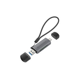 Conceptronic BIAN05G leitor de cartões USB 3.2 Gen 1 (3.1 Gen 1) Type-A Type-C Cinzento