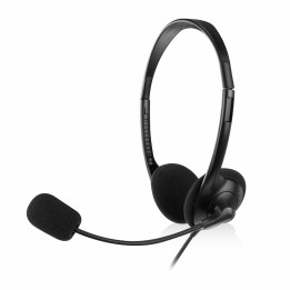 Ewent EW3563 auscultador Auscultadores Com fios Fita de cabeça Chamadas Música Preto