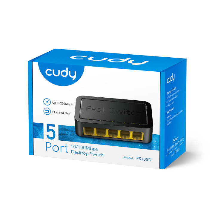 Cudy FS105D switch de rede Fast Ethernet (10 100) Preto