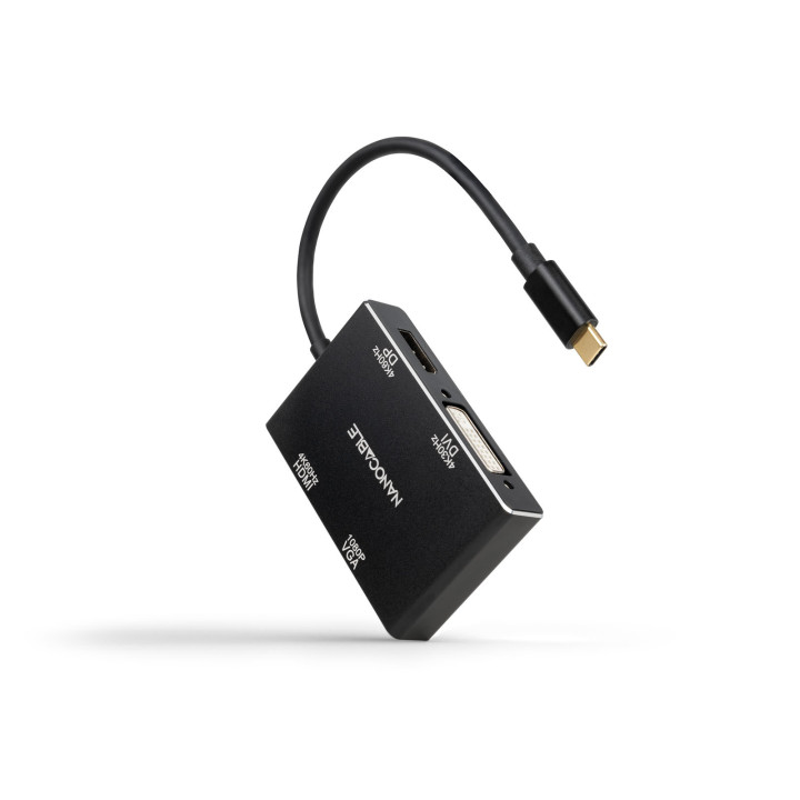 Nanocable 10.16.4307 base & duplicador de portas Com fios USB 3.2 Gen 1 (3.1 Gen 1) Type-C Preto