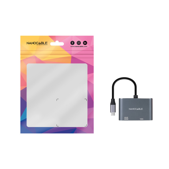 Nanocable 10.16.4303 adaptador gráfico USB 3840 x 2160 pixels Cinzento