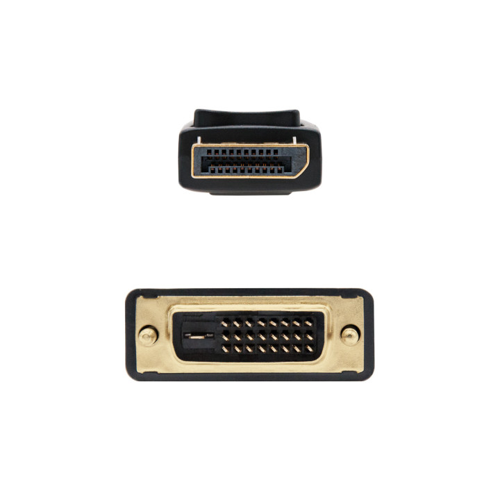 Nanocable 10.15.4501 adaptador de cabo de vídeo 1 m DisplayPort DVI Preto