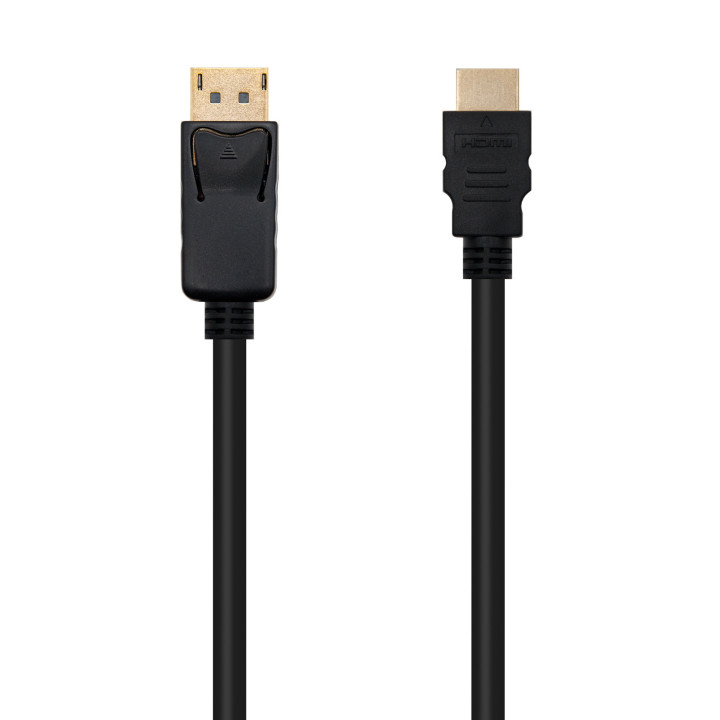 Nanocable 10.15.4300 adaptador de cabo de vídeo 0,5 m DisplayPort HDMI Preto