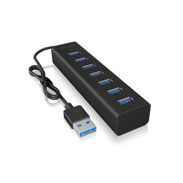 ICY BOX IB-HUB1700-U3 USB 3.2 Gen 1 (3.1 Gen 1) Type-A 5000 Mbit s Preto