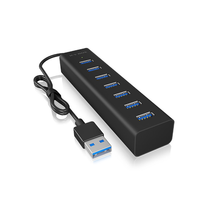 ICY BOX IB-HUB1700-U3 USB 3.2 Gen 1 (3.1 Gen 1) Type-A 5000 Mbit s Preto
