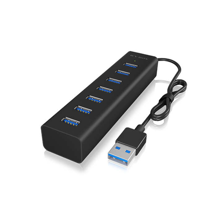 ICY BOX IB-HUB1700-U3 USB 3.2 Gen 1 (3.1 Gen 1) Type-A 5000 Mbit s Preto