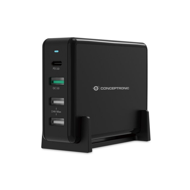 Conceptronic OZUL01B carregador de dispositivos móveis Universal Preto AC Carregamento rápido Interior