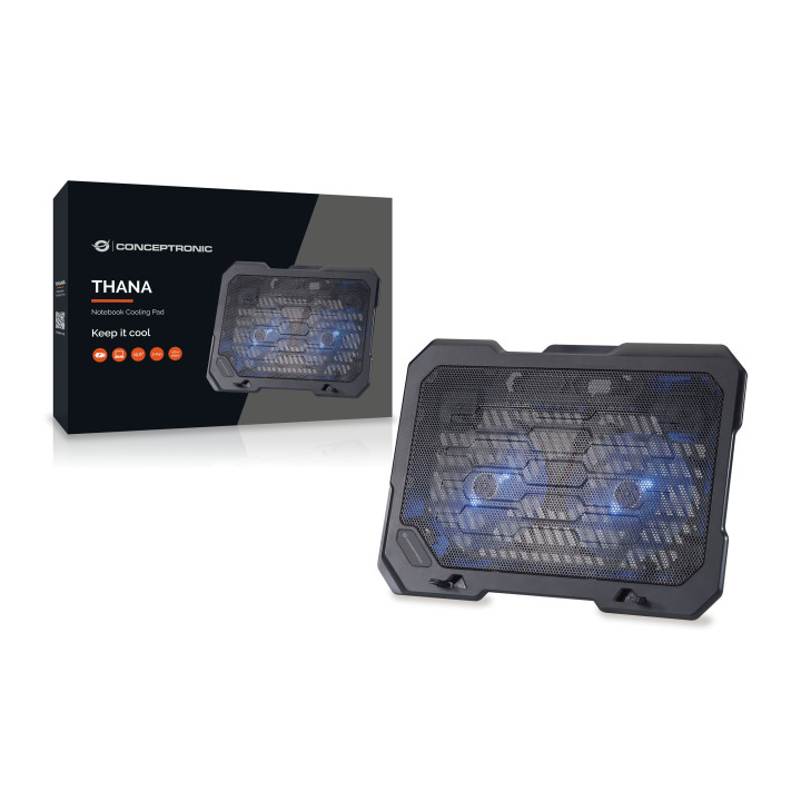 Conceptronic THANA01B base de refrigeração para computador 39,6 cm (15.6") Preto