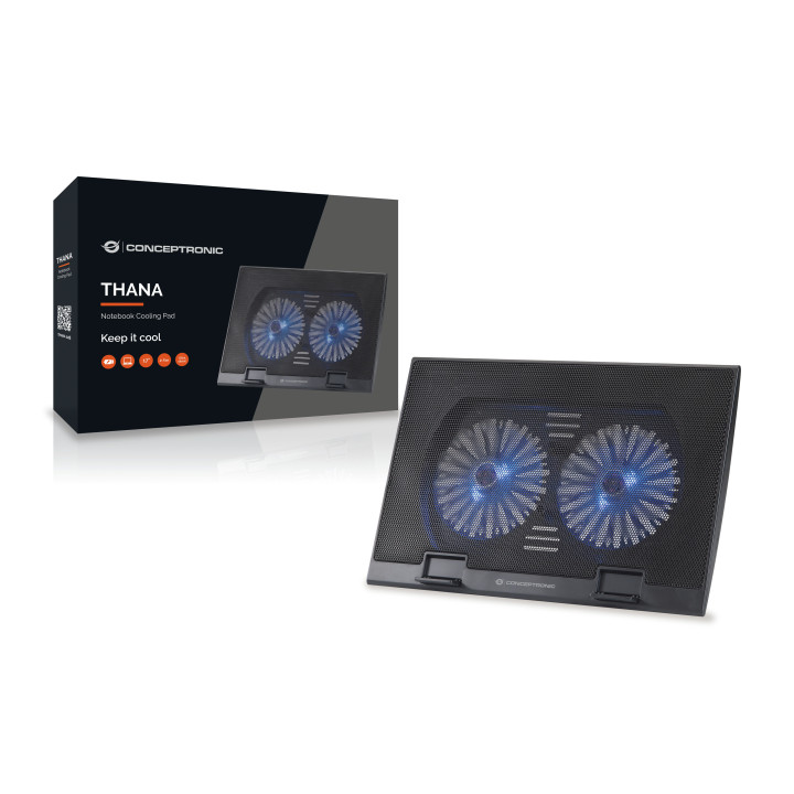 Conceptronic THANA02B base de refrigeração para computador 43,2 cm (17") Preto
