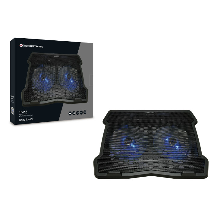Conceptronic THANA06B base de refrigeração para computador 39,6 cm (15.6") Preto