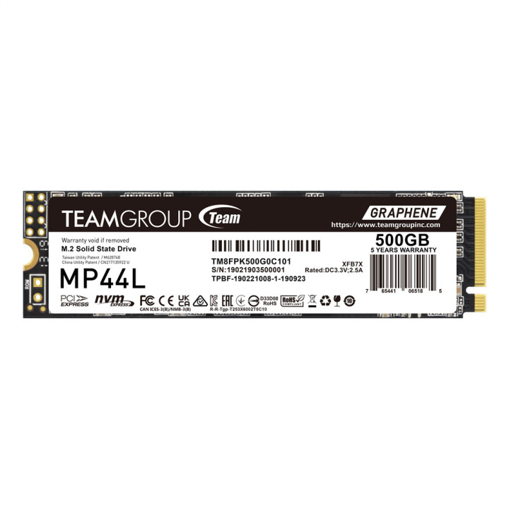Team Group MP44L TM8FPK500G0C101 disco SSD M.2 500 GB PCI Express 4.0 NVMe SLC