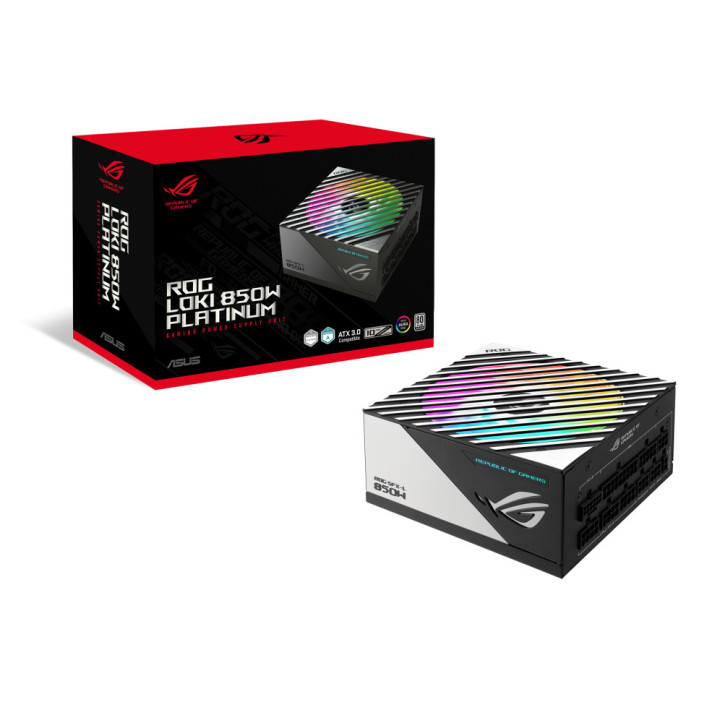 ASUS ROG Loki SFX-L 850W Platinum fonte de alimentação 24-pin ATX Preto, Prateado
