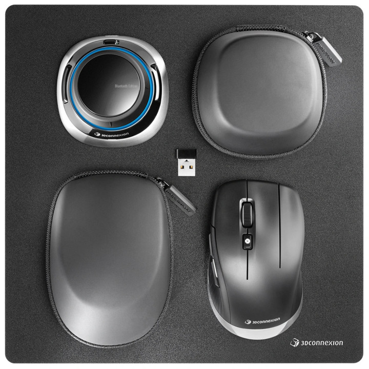 3Dconnexion SpaceMouse Wireless Kit 2 rato Universal Mão direita RF Wireless + Bluetooth + USB Type-A Ótico