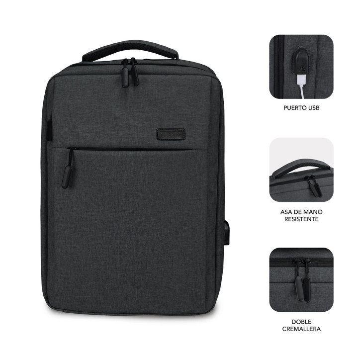SUBBLIM TRAVELLER AIR PADDING 15.6'' GREY mochila Mochila casual Cinzento Poliéster