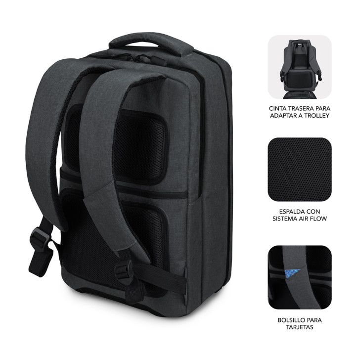 SUBBLIM TRAVELLER AIR PADDING 15.6'' GREY mochila Mochila casual Cinzento Poliéster
