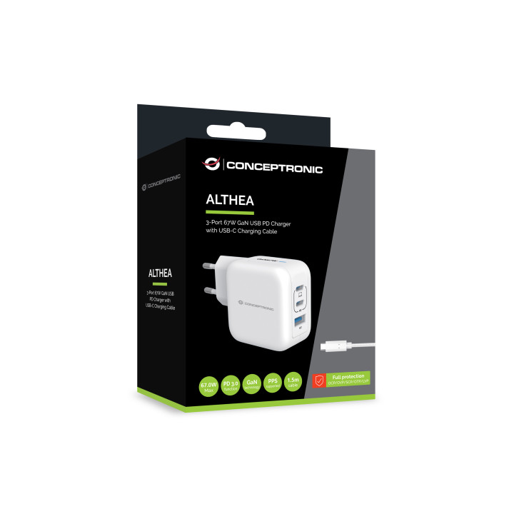 Conceptronic ALTHEA17W carregador de dispositivos móveis Universal Branco AC Carregamento rápido Interior